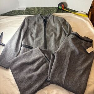 VTG NWT Larry Levine Classics Women's 3pc Blazer Pants Skirt Suit Set Sz 10 B/W